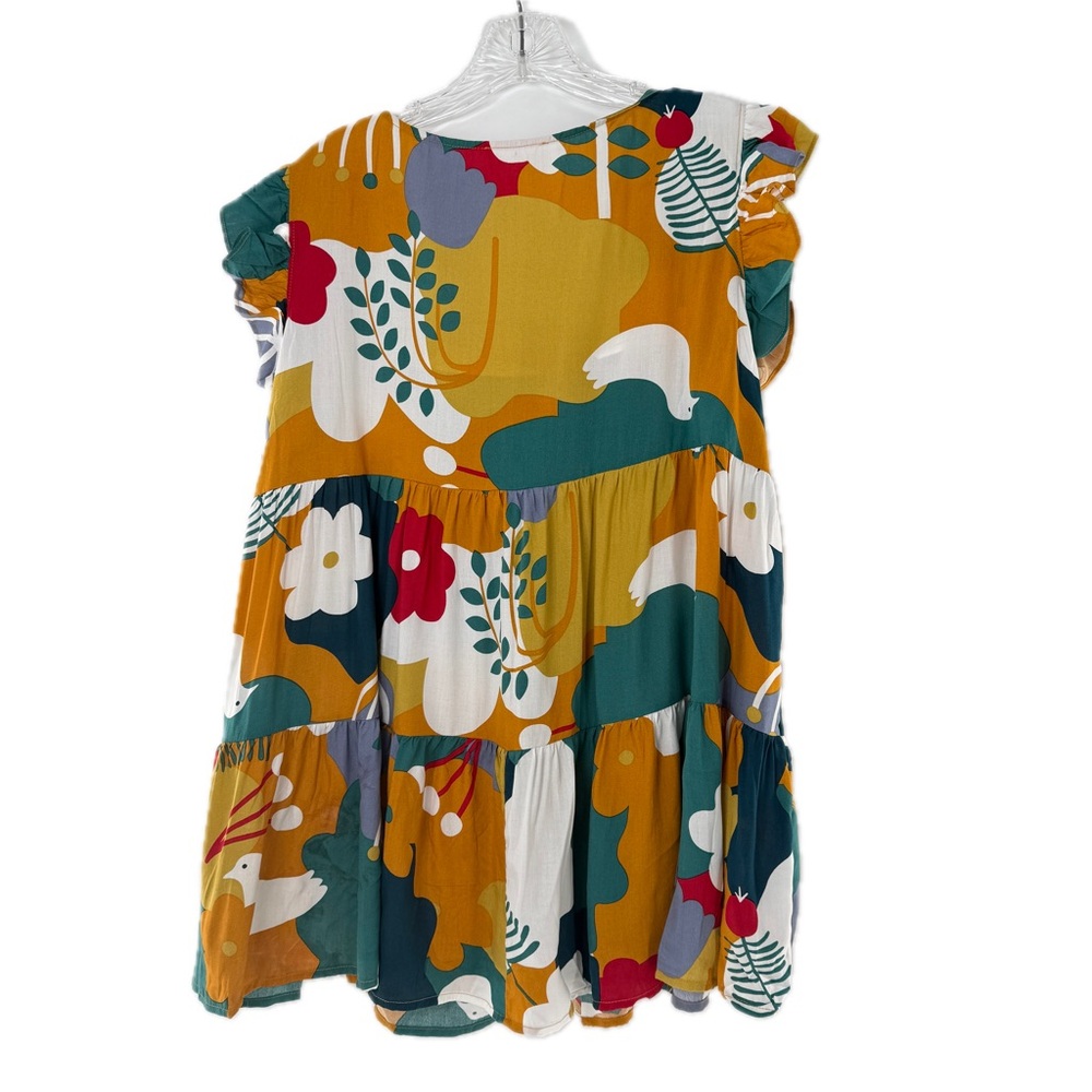 First Love by Lovelyn Colorful Floral Doves Tunic Top Blouse Size Medium - Picture 12 of 16
